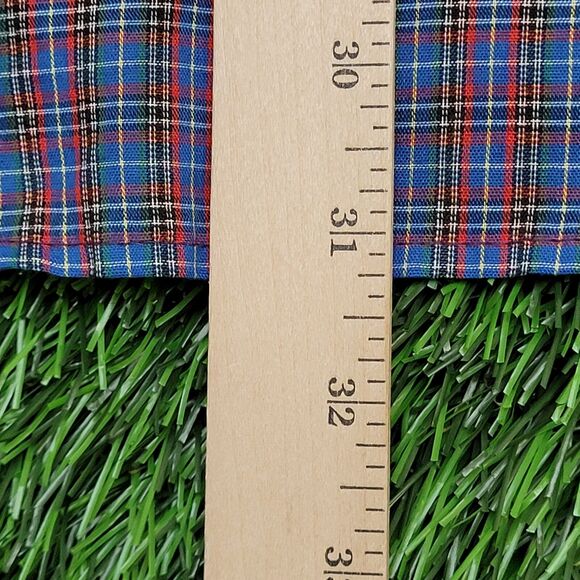 Vintage 80s LEE Plaid Button Shirt M/L 22x31 Red - Picture 6 of 11